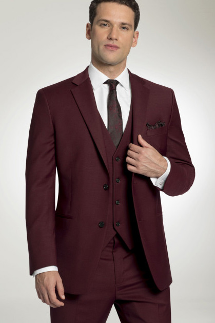 New Cranberry Red Slim Fit 3 Piece West End Tuxedo – Formalwear Outlet